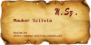 Mauker Szilvia névjegykártya